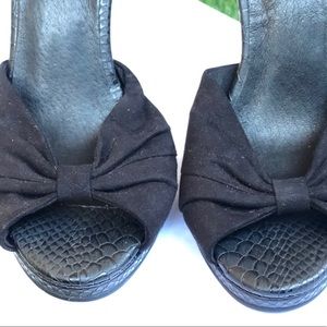 Topshop Women Black Suede ankle strap Stiletto